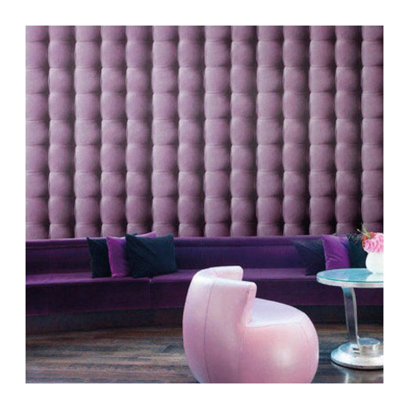 PAPELMURAL COM - Papel Mural Textura Capitoné Violeta