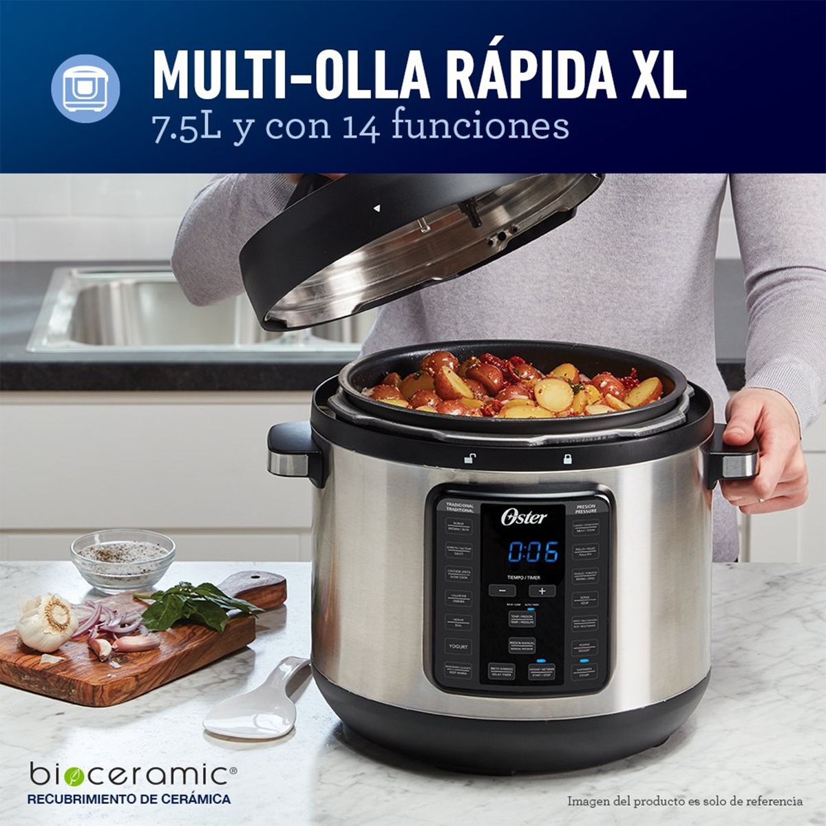 OSTER - Multi-Olla Rápida XL Oster 75 Litros y 14 Funciones