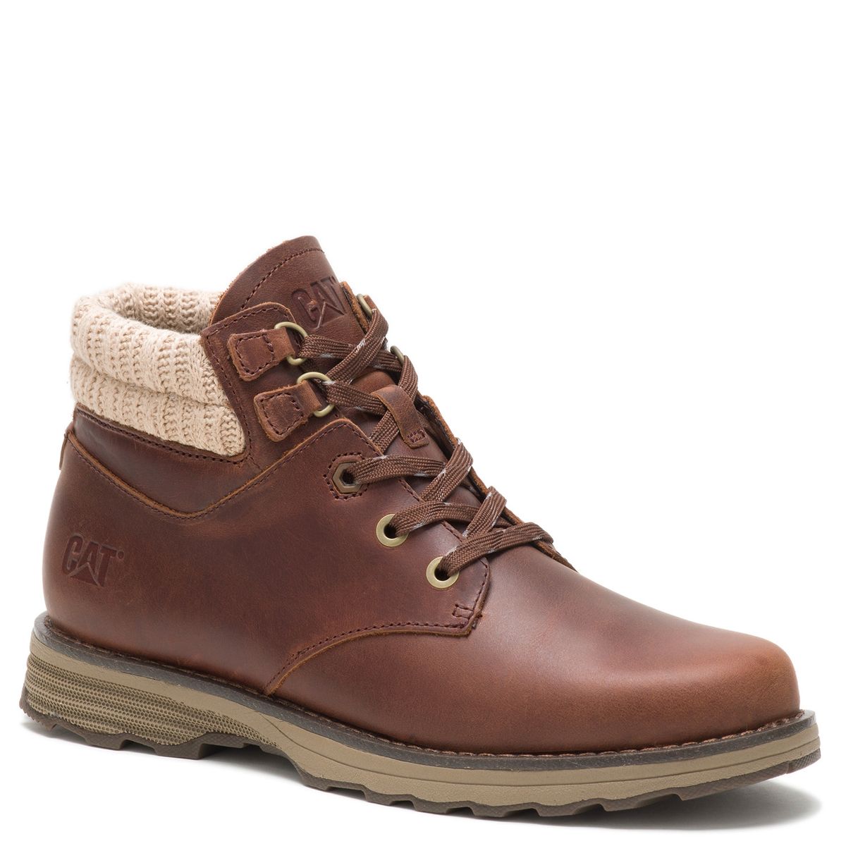 CAT - Botín de Cuero Mujer Café