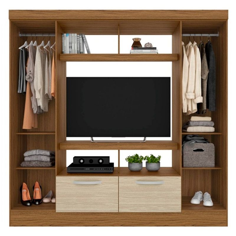 ROCH LTDA - Closet TV Concepcion 182x47x184 Castaño Avellana