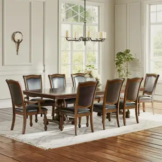 ROBERTA ALLEN - Juego Comedor New King C/Ext Mesa/6 Sillas/2 Sitiales