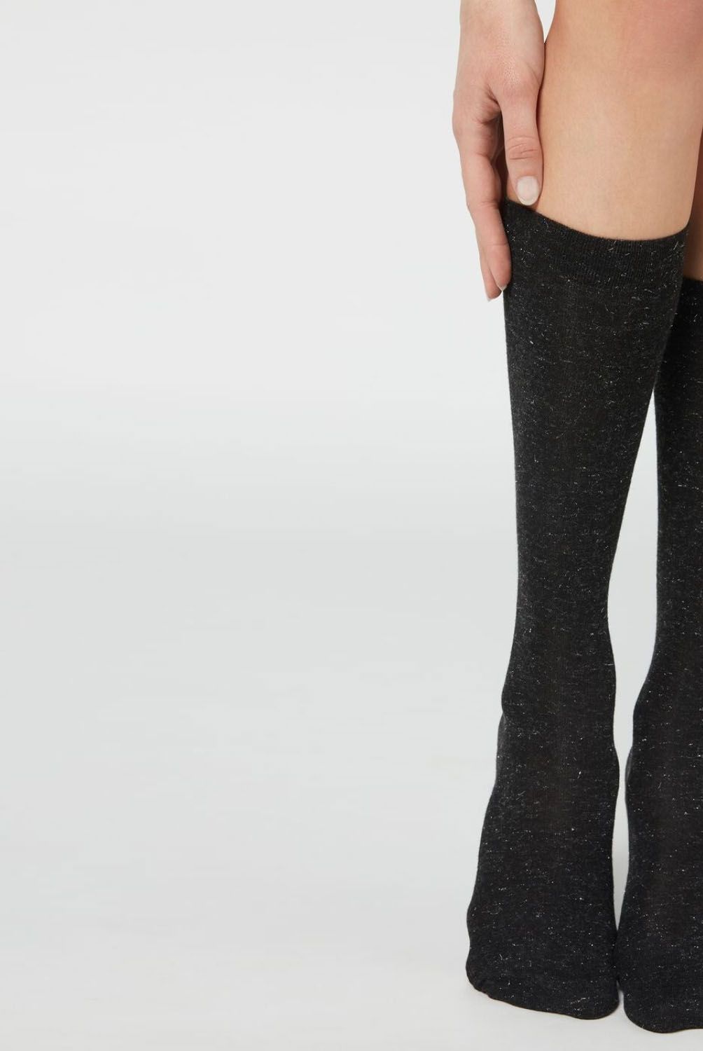 CALZEDONIA - Calcetines Largos Tupidos Con Cashmere Y Glitter Mujer Calzedonia