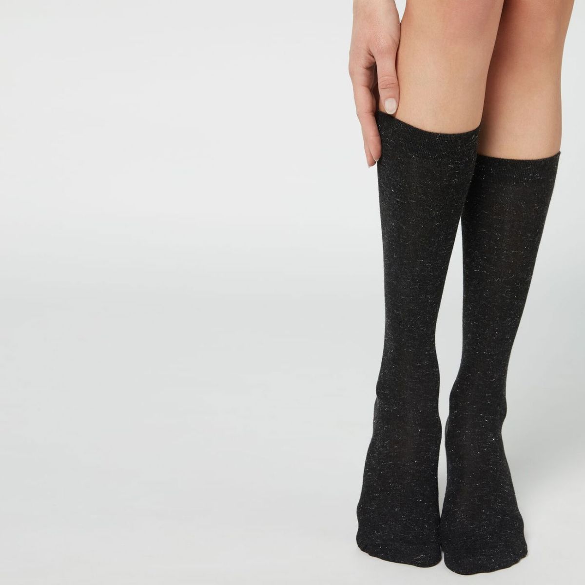 CALZEDONIA - Calcetines Largos Tupidos Con Cashmere Y Glitter Mujer Calzedonia