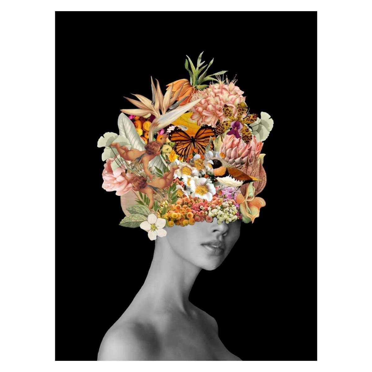 ARTE ONLINE - Cuadro Mascara Naranja