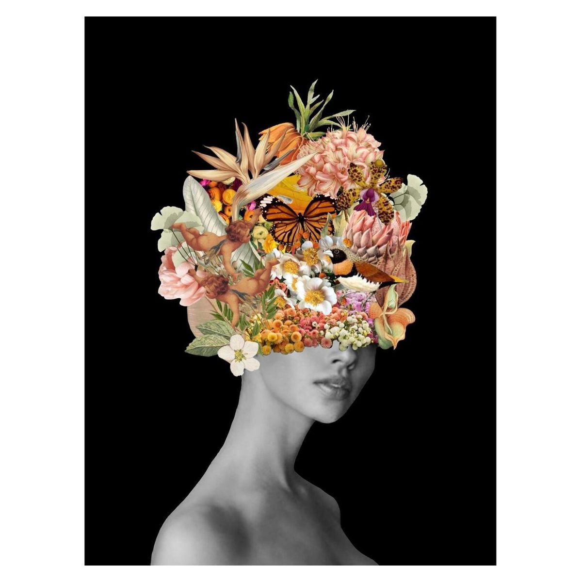 ARTE ONLINE - Cuadro Mascara Naranja