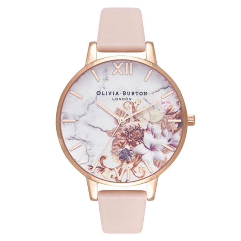 OLIVIA BURTON - Reloj Mujer OB Marble Floral Nude Peach  Rose Gold 38 mm