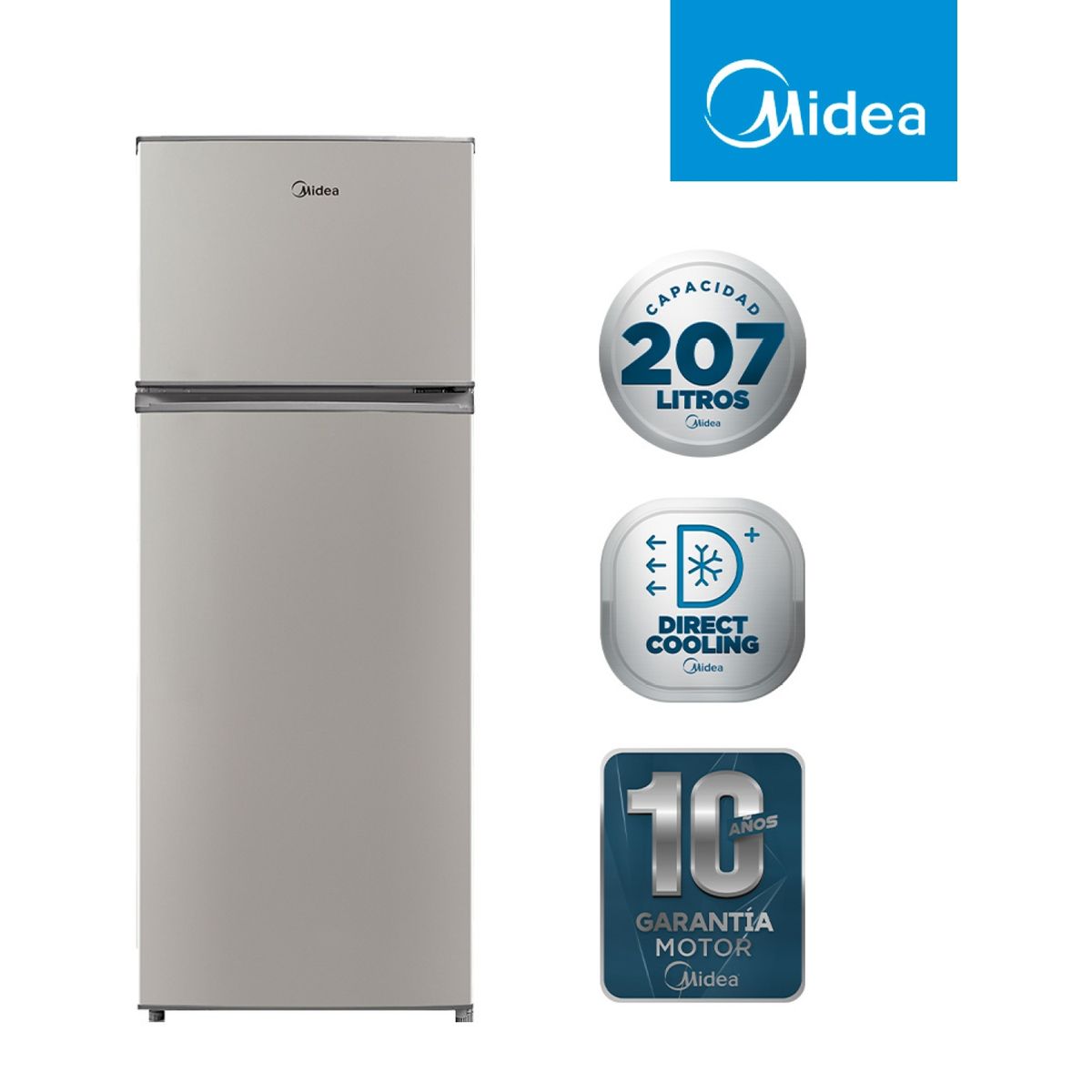 MIDEA - Refrigerador Midea Frío Directo 207 lt MRFS-2100S273FN