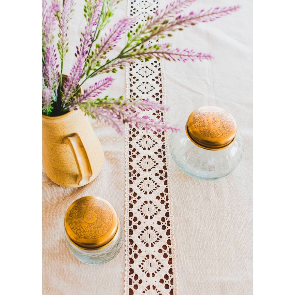 INES JOHNSON - Mantel Culla Bolillo Central 280X150cm