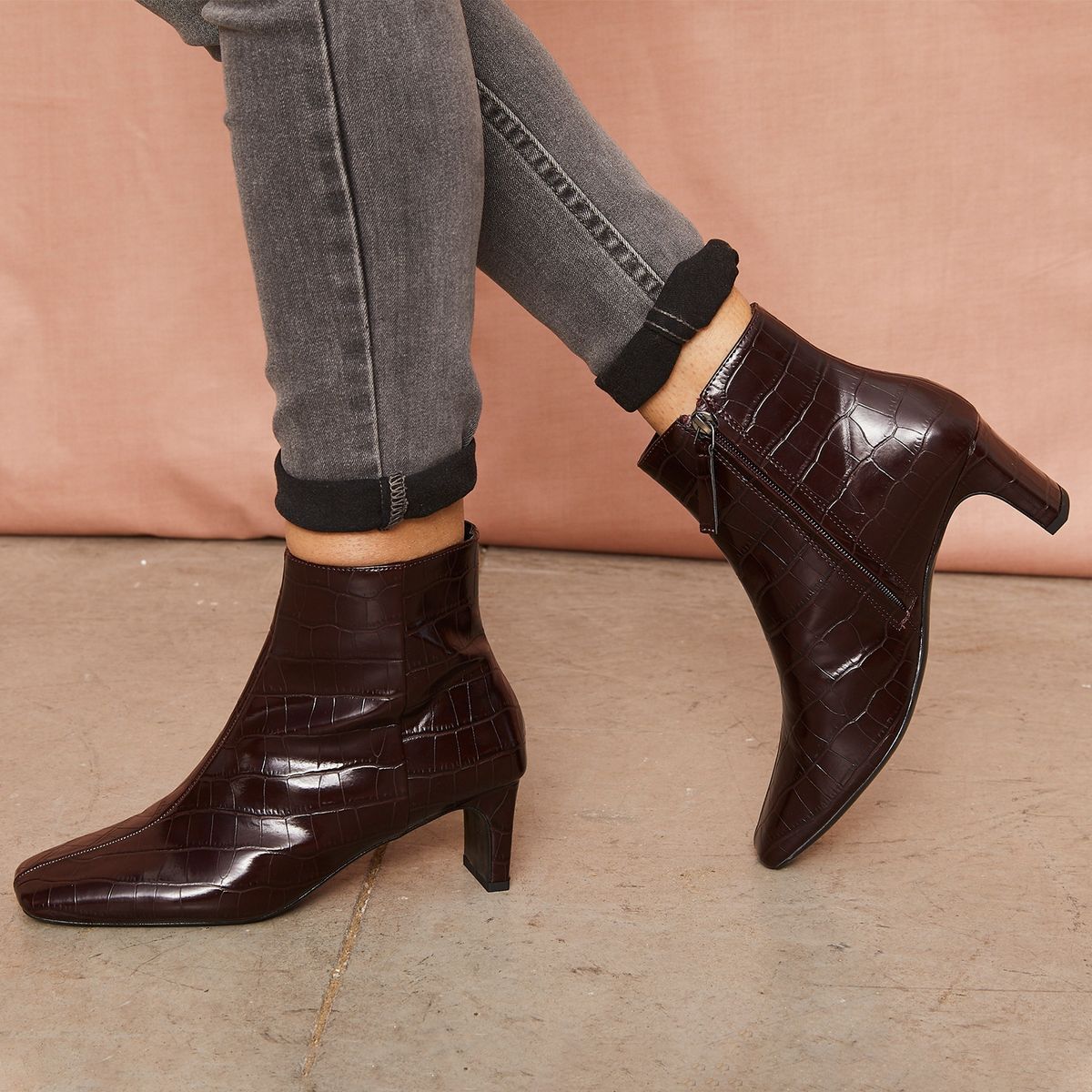 MANGO - Botín Mujer Burdeo