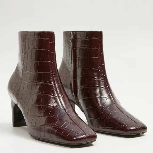 MANGO - Botín Mujer Burdeo