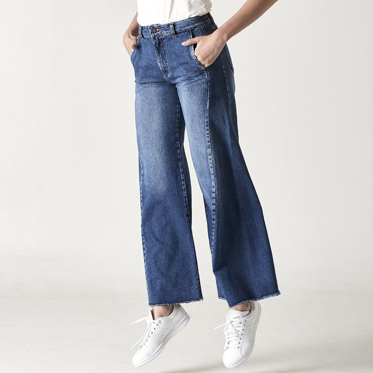 MOMCHIC - Jeans de Algodón Palazzo Mujer