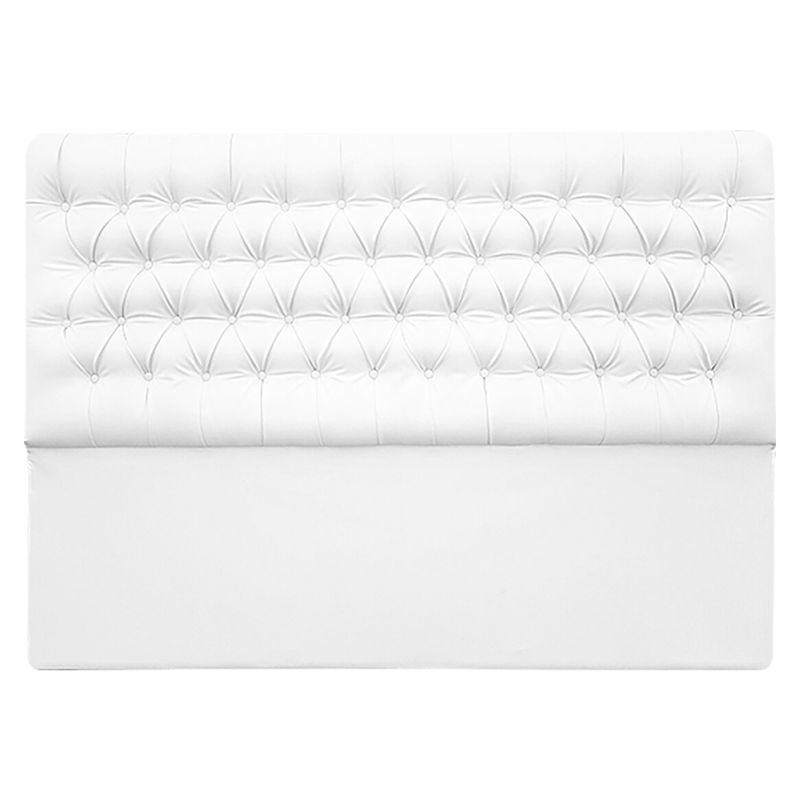 ESPACIO HOGAR - Respaldo de Cama Capitoné Ecocuero Blanco 1,5 Plazas
