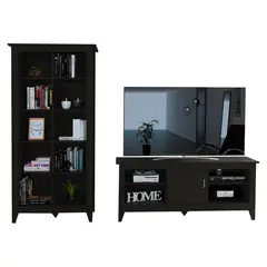 TUHOME - Rack TV 65" con Puerta+Librero Wen Essential