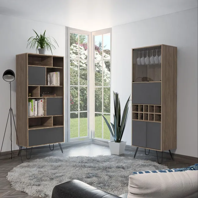 TUHOME - Biblioteca + Bar Vassel Miel/Plomo Tuhome