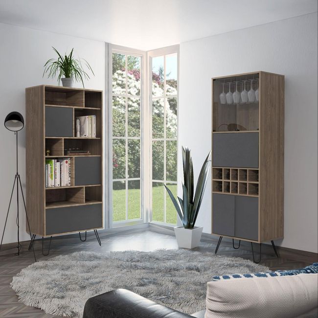 TUHOME - Biblioteca + Bar Vassel Miel/Plomo Tuhome