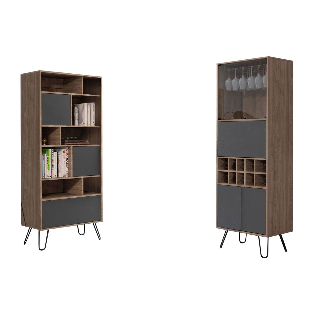 TUHOME - Biblioteca + Bar Vassel Miel/Plomo Tuhome