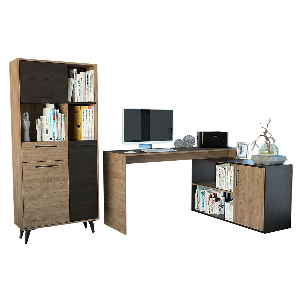 TUHOME - Escritorio 1L + Biblioteca Bilbao Tuhome