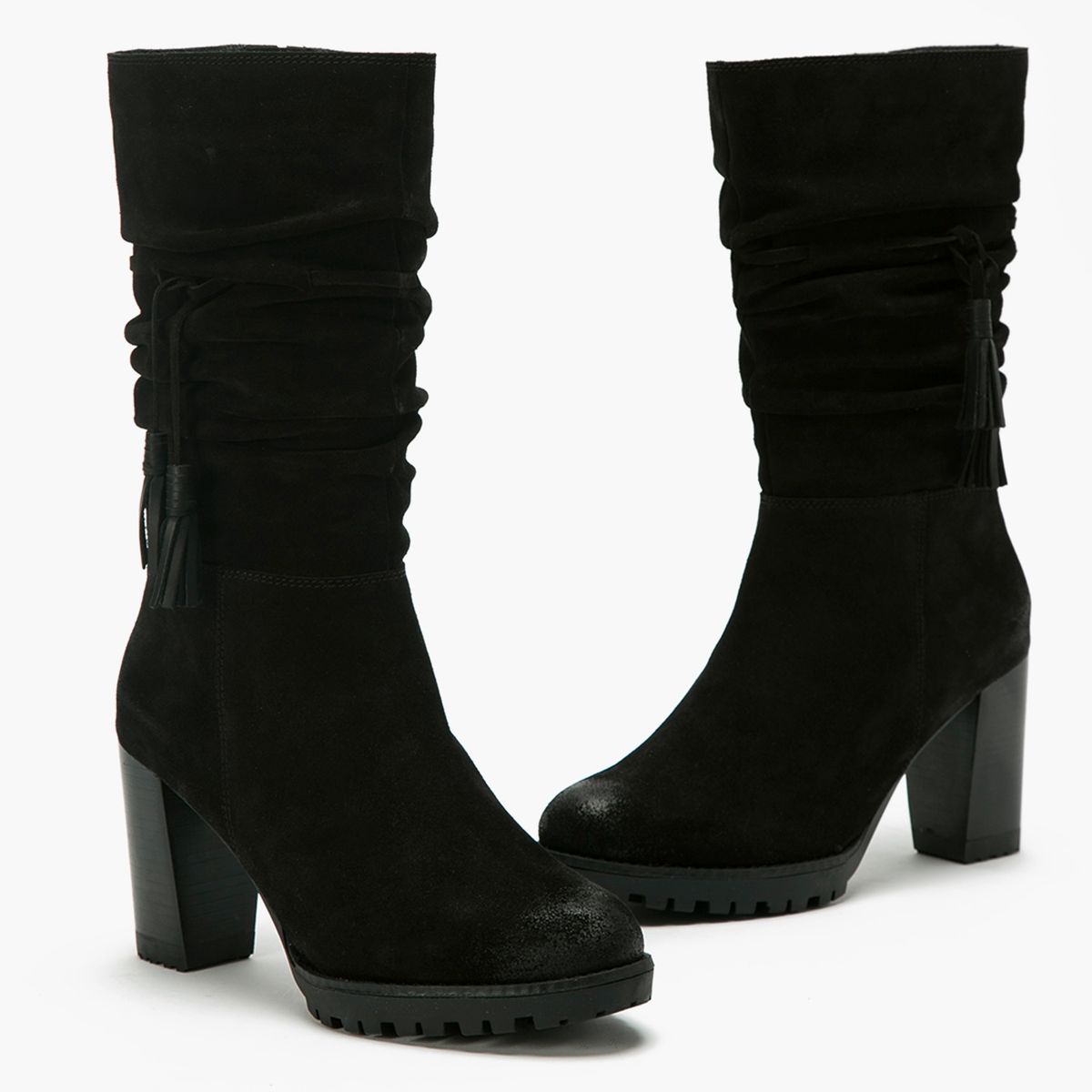 GACEL - Bota Mujer Cuero Negra