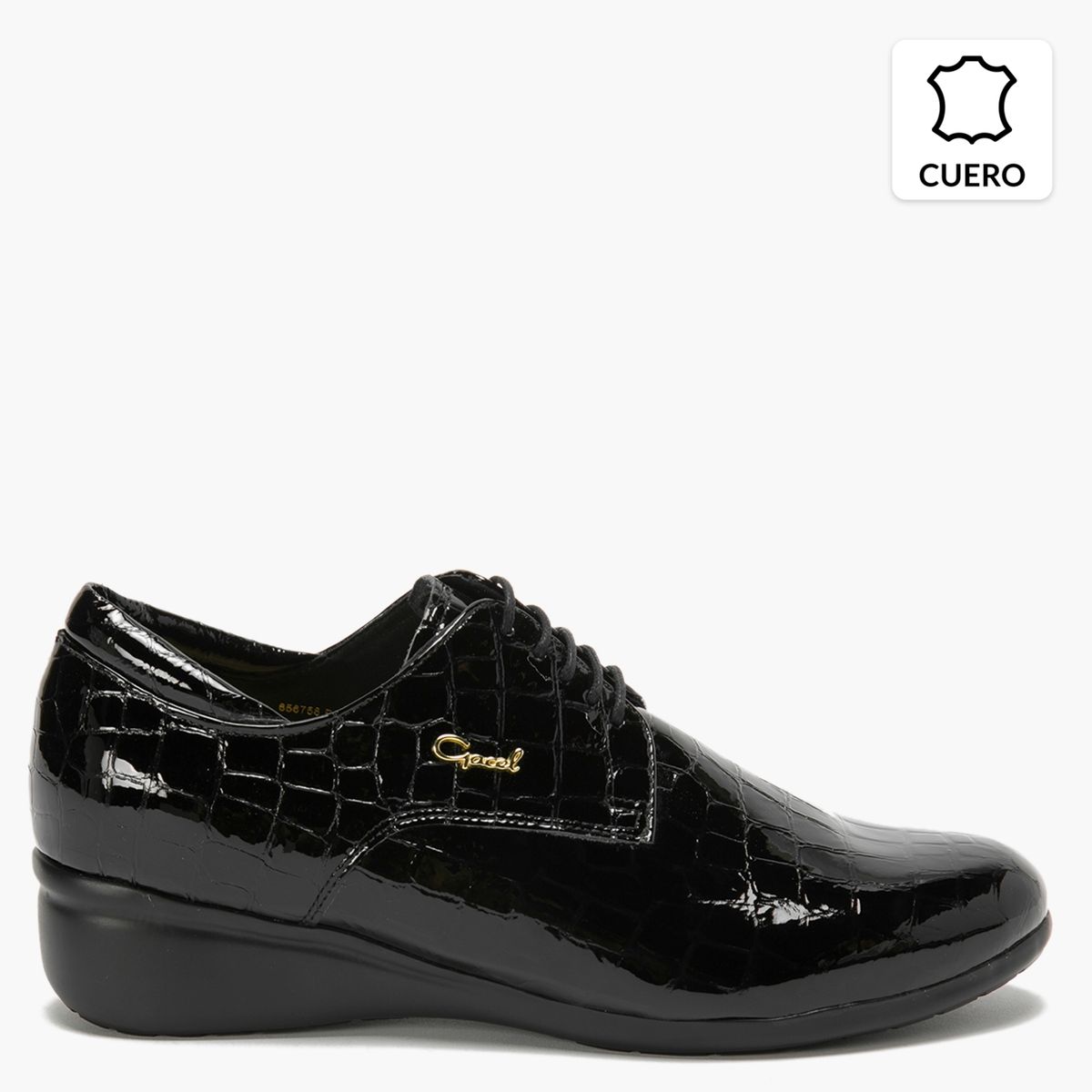 GACEL - Zapato Casual Mujer Cuero Negro