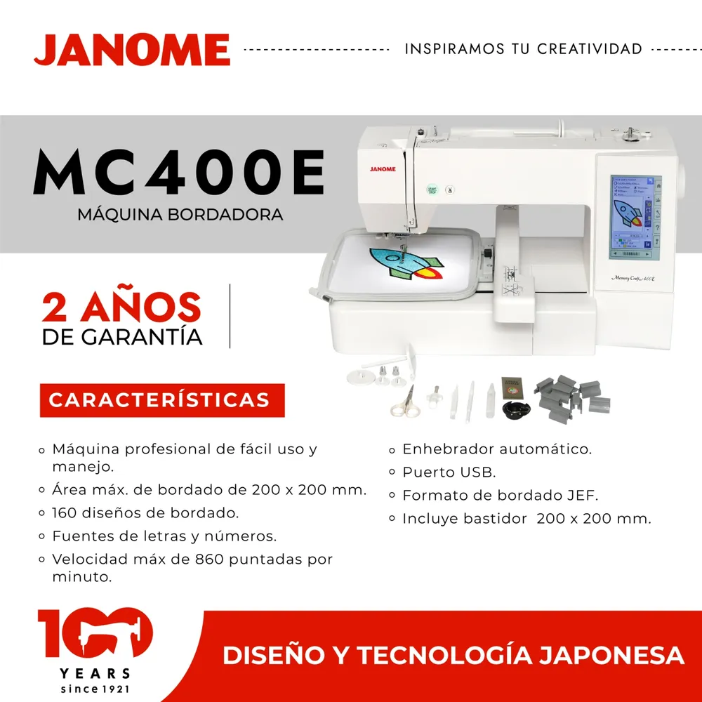 Janome MC400E Blanco, foto 7