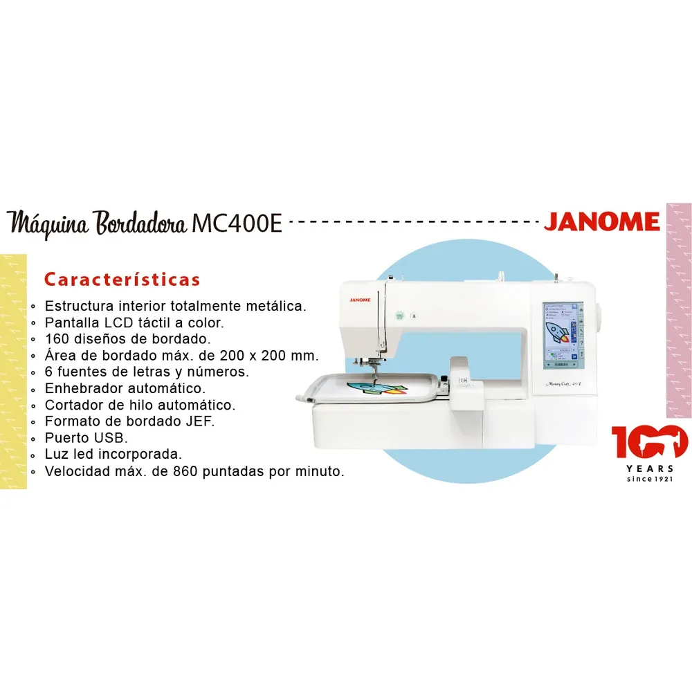Janome MC400E Blanco, foto 8