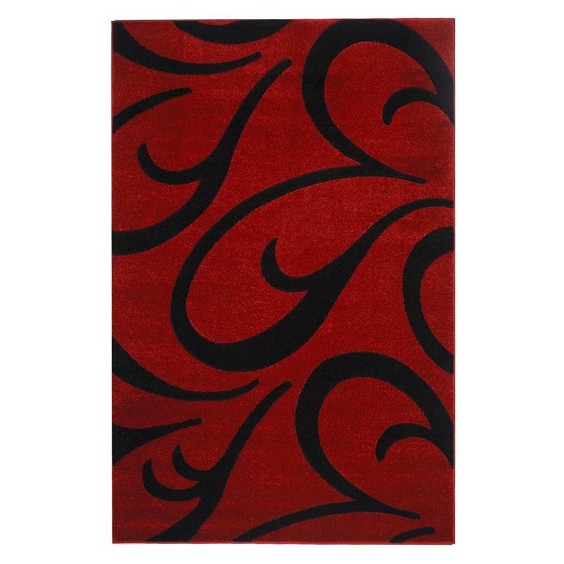 IDETEX - Alfombra Frize Carved D3 80X120 Cm Rojo Idetex