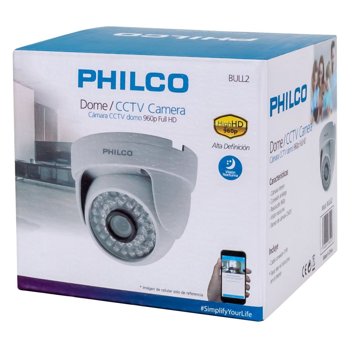 PHILCO - CÁMARA CCTV TIPO DOMO 2 CONEXION BNC
