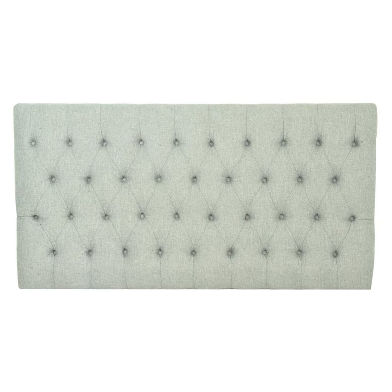 ANTONIA PAZ - Respaldo Capitoné Lino Color Gris Súper King