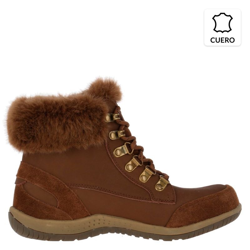 HUSH PUPPIES - Botín Mujer Cuero Café  Hush Puppies