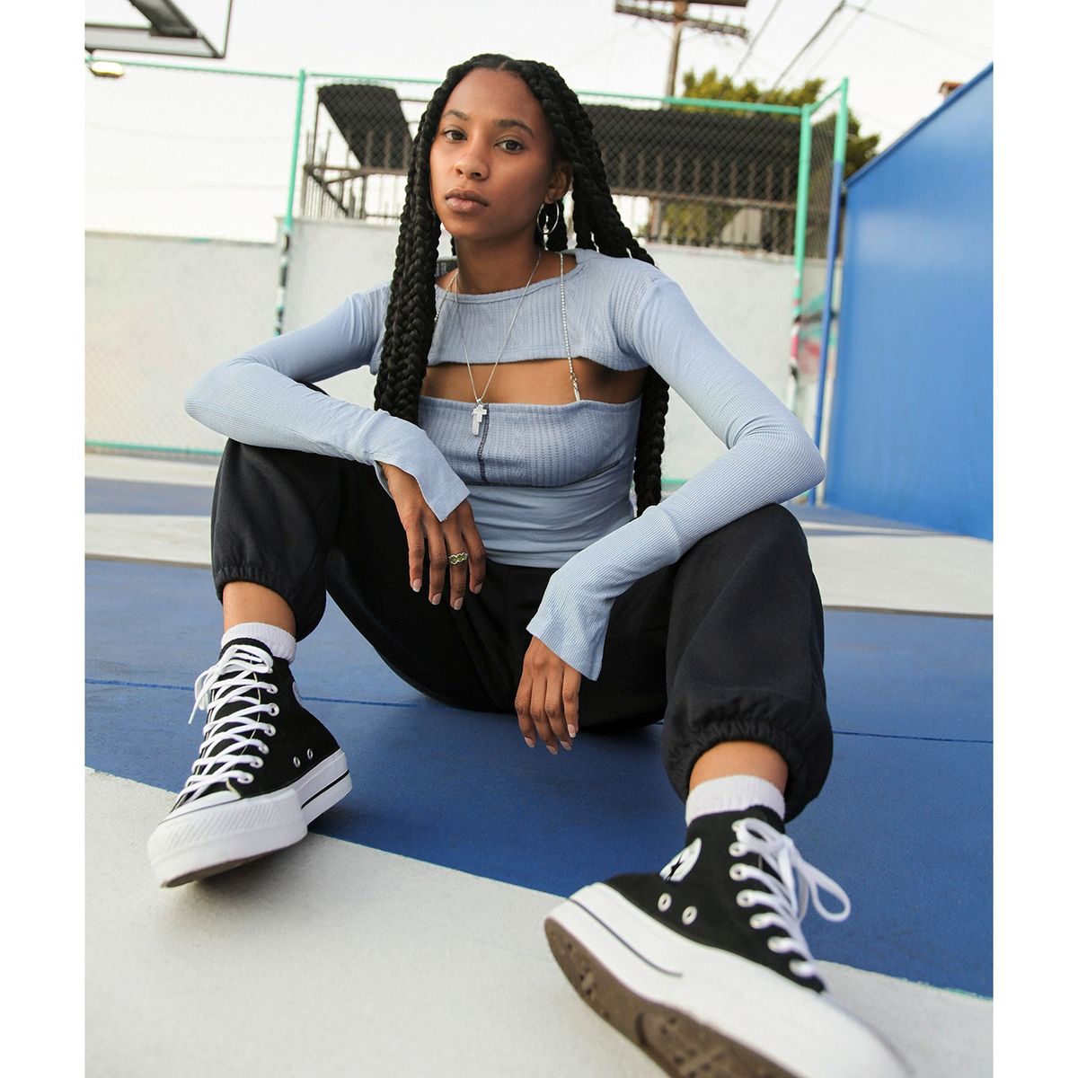 CONVERSE - Chuck Taylor Zapatilla Urbana Negra Mujer Converse