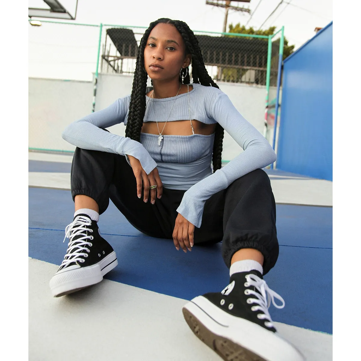 CONVERSE - Chuck Taylor Zapatilla Urbana Negra Mujer Converse