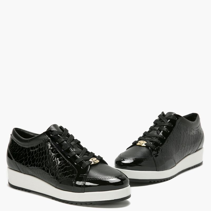 GACEL - Zapatilla Urbana Mujer Cuero Negra