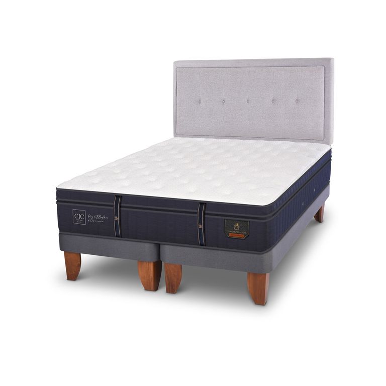 CIC Cama Europea Grand Premium King + Respaldo Ganges