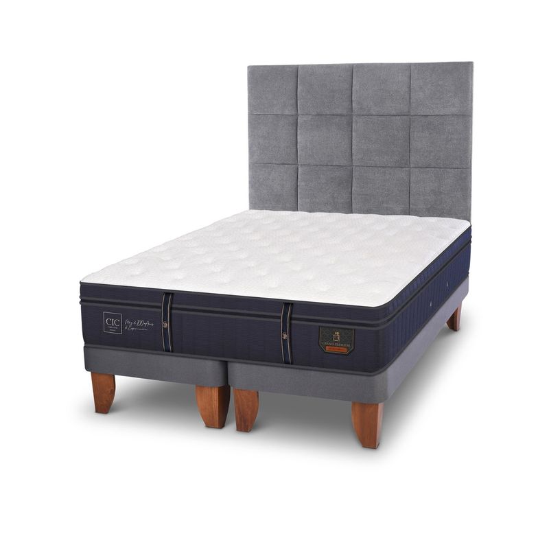 CIC - Cama Europea Grand Premium 2 Plazas Base Dividida Respaldo Tamesis Cic