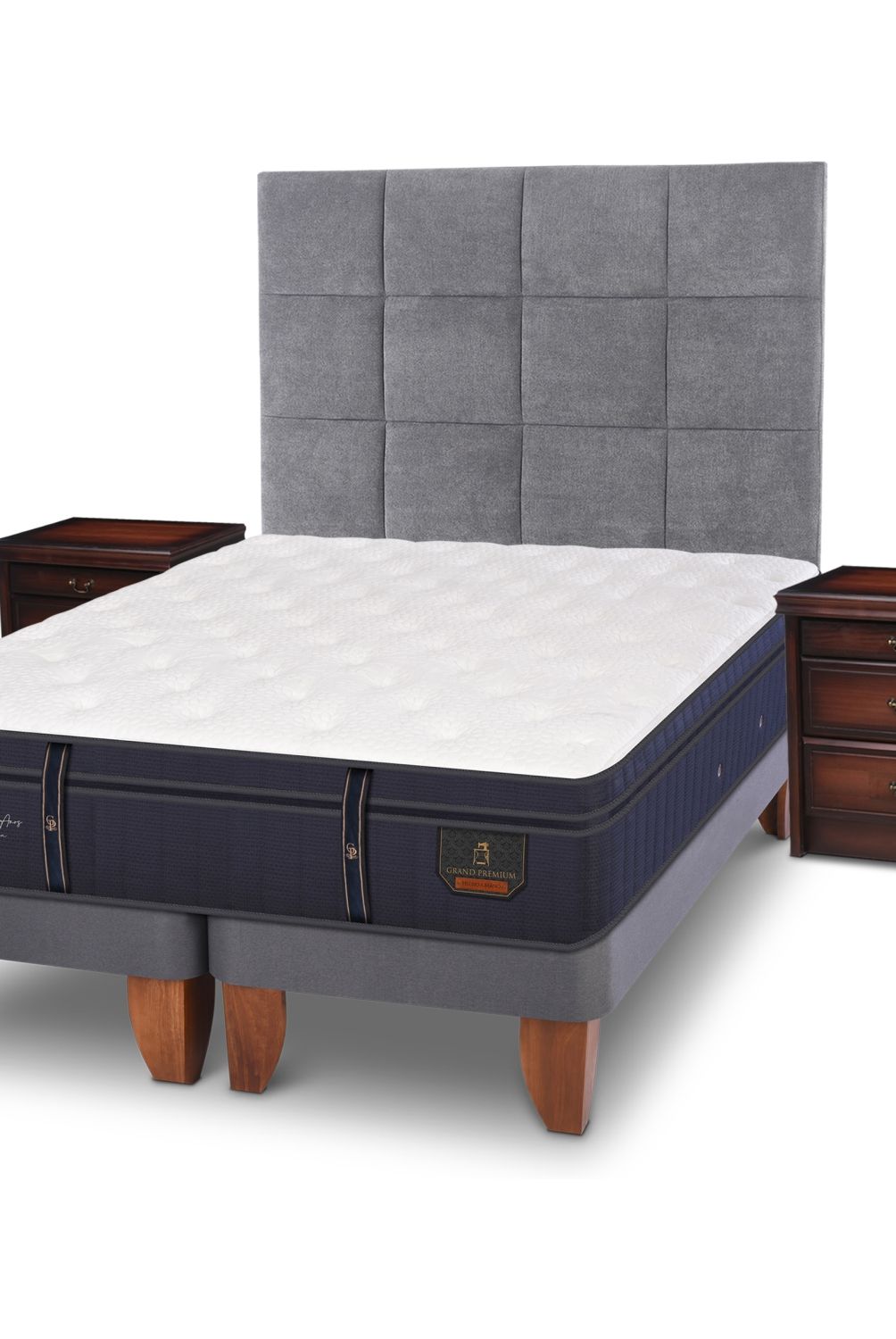 CIC - Cama Europea Cic Grand Premium 2 Plazas Base Dividida + Muebles Tamesis