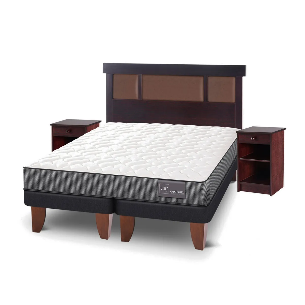 CIC - Cama Europea Anatomic 2 Plazas Base Dividida  Muebles New Dublin Cic