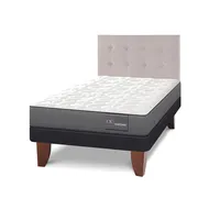 Cama Europea Anatomic 1.5 Plazas Bn 105 X 200 Cm + Respaldo Grafito