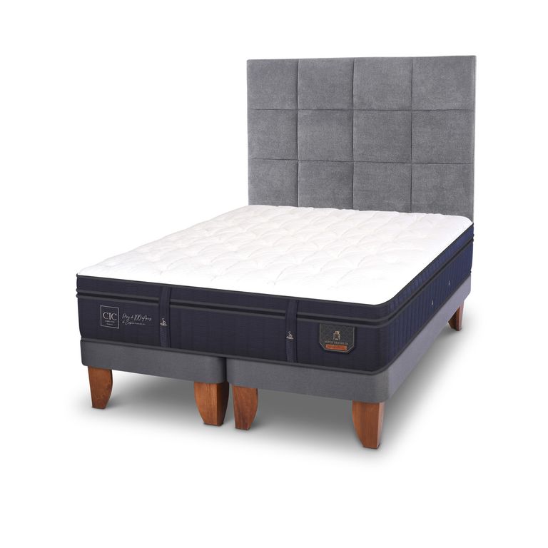 Cama Europea Super Premium 2 Plazas + Respaldo