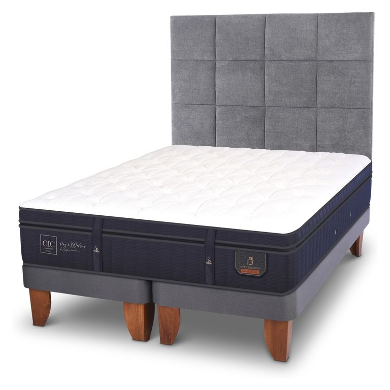Cama Europea Super Premium Super King x 2.00mt Base Dividida + Respaldo