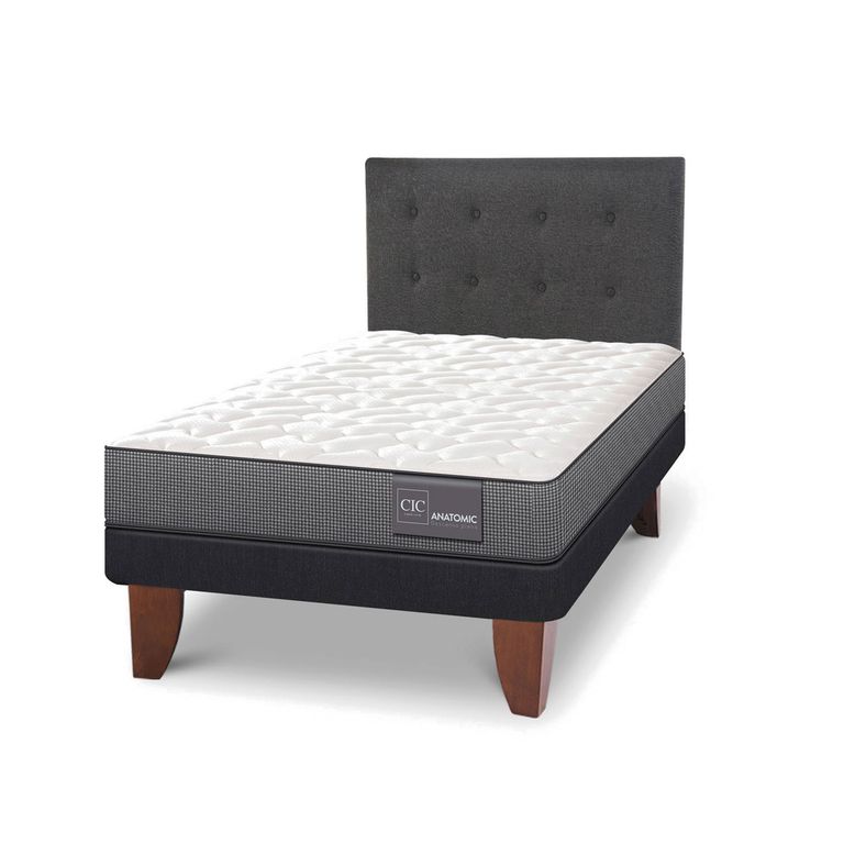 Cama Europea Anatomic 1.5 Plazas + Respaldo