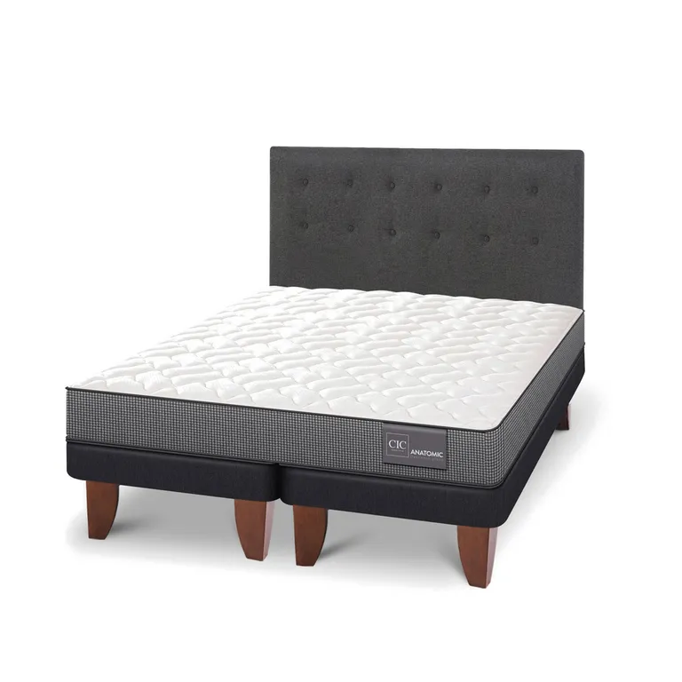 Cama Europea Anatomic King Base Dividida 180X200 Cm + Respaldo Eufrates