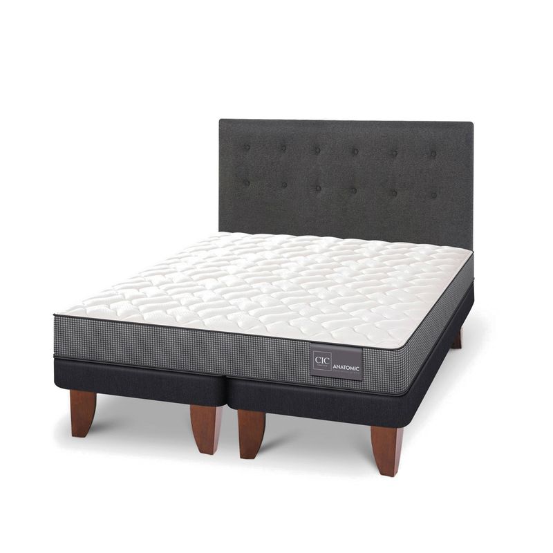 CIC - Cama Europea Anatomic King Base Dividida 180X200 Cm + Respaldo Eufrates Cic