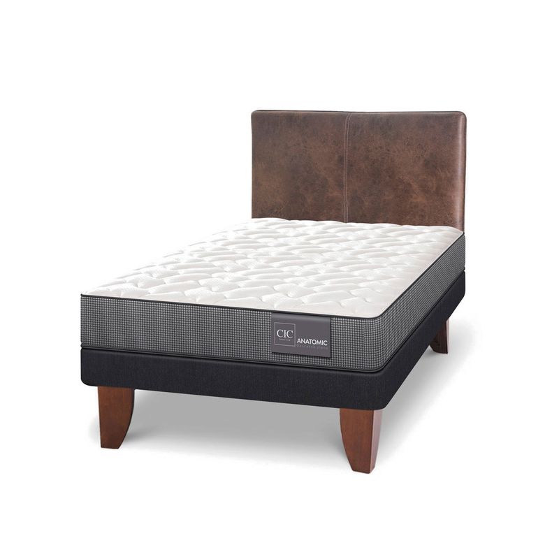 CIC - Cama Europea Anatomic 1.5 Plazas Bn 105 X 200 Cm + Respaldo Baker Cic
