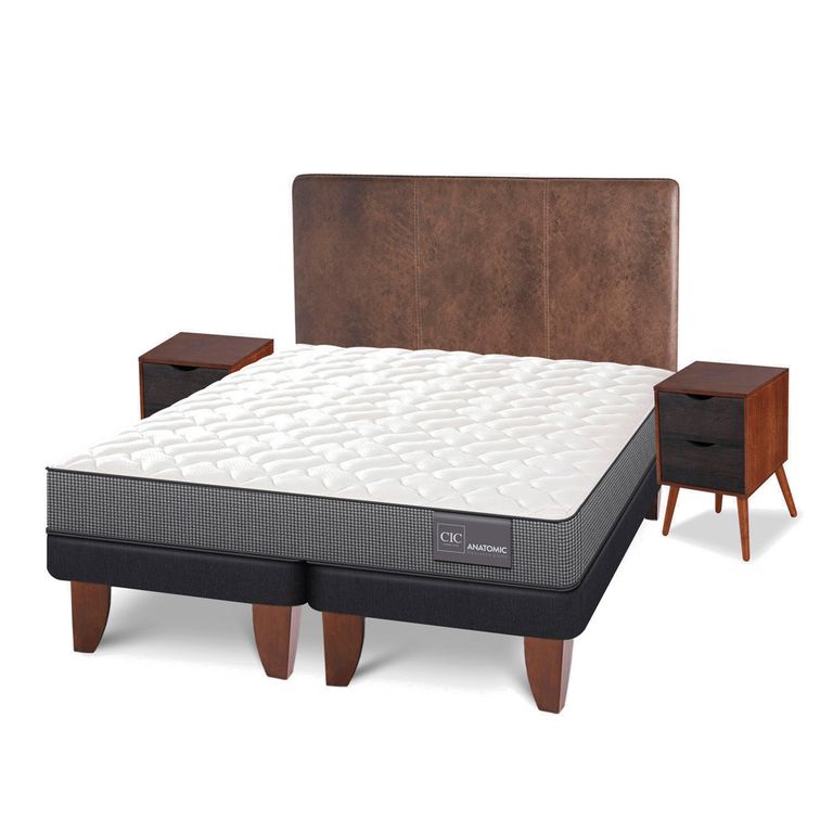 CIC Cama Europea Anatomic King Base Dividida+Muebles