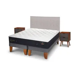 CIC - Cama Europea Premium King Base Dividida 180X200 Cm + Muebles Tigris