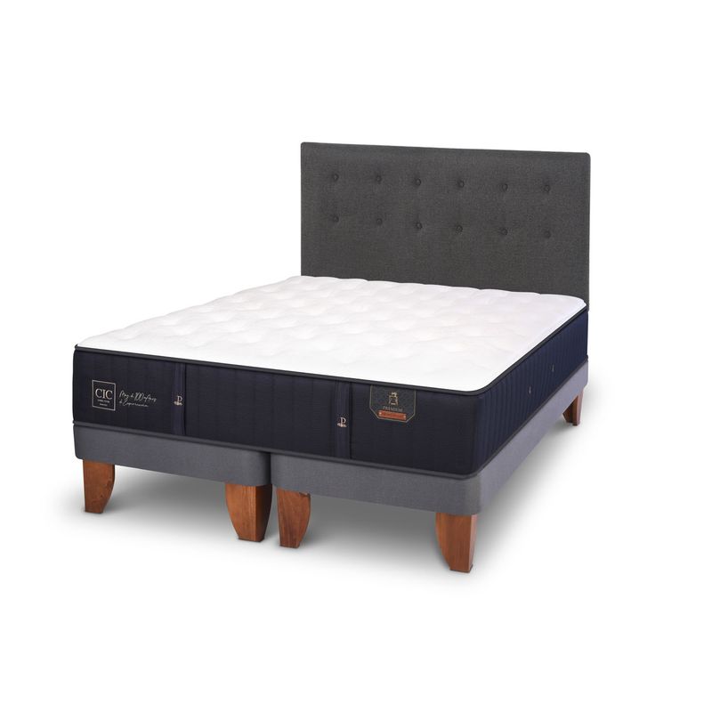 CIC - Cama Europea Cic Premium 2 Plazas Base Dividida + Respaldo Eufrates