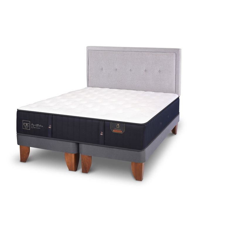 CIC Cama Europea Premium King + Respaldo Ganges