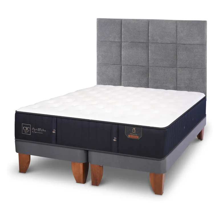 Cama Europea Premium 2 Plazas Base Dividida Respaldo Tamesis