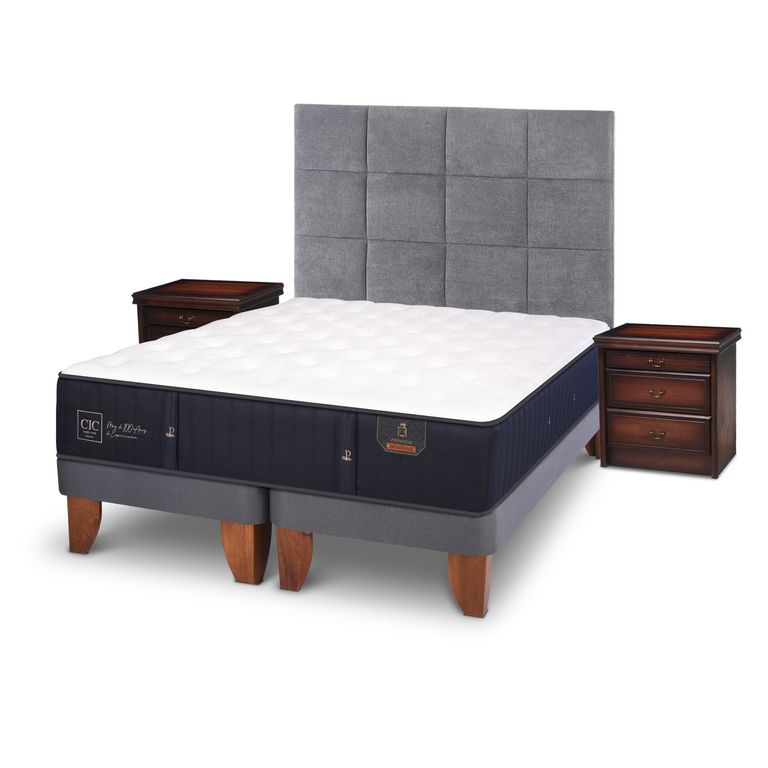 Cama Europea Premium 2 Plazas Base Dividida + Muebles Tamesis