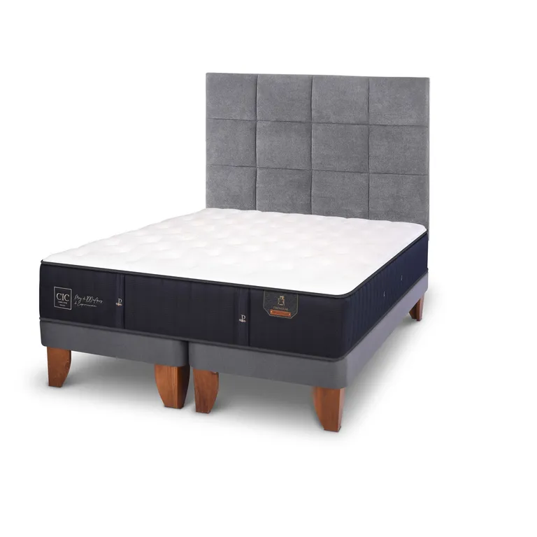 Cama Europea Premium Super King x 2.00mt Base Dividida + Respaldo